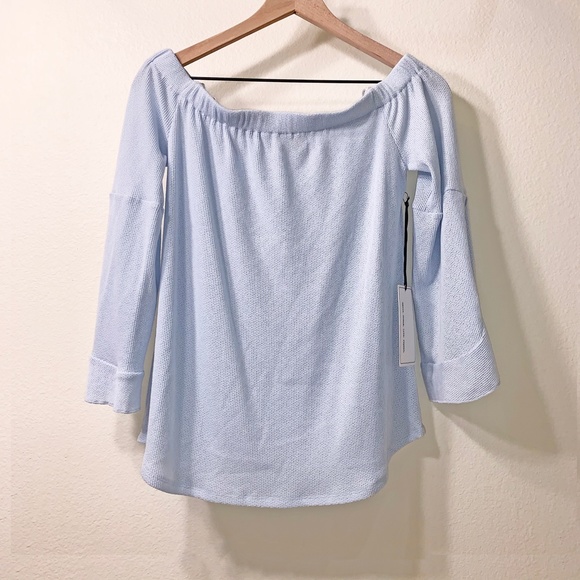Coverstitched Light Blue Waffle Sweatshirt - Picture 2 of 7
